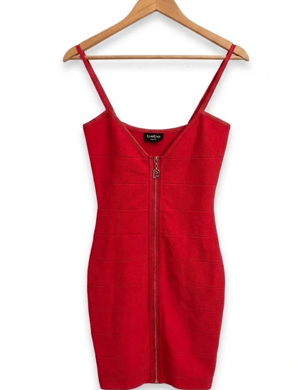 Iconic Bebe Red Bandage Mini Dress - Size Medium - Picture 3 of 3